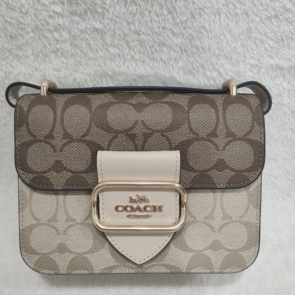 Morgan Square Crossbody Bag In Blocked Signature Canvas - Picture 6 of 12